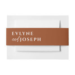 Terracotta Boho Burnt Sinaasappel Bold Unique Wedd Uitnodigingen Wikkel