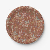 Terracotta Boho Butterflies Papieren Bordje (Voorkant)