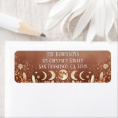 Terracotta Boho Celestial Moon Phase  Etiket (Insitu)