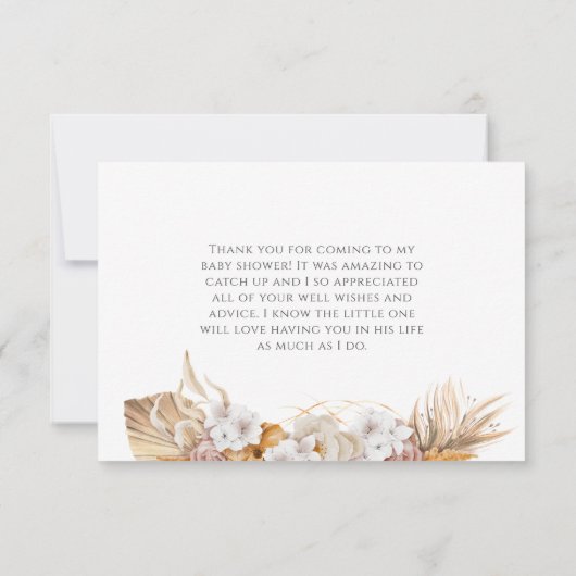 Terracotta Boho Chic Baby shower Hartelijk dank Bedankkaart (Achterkant)