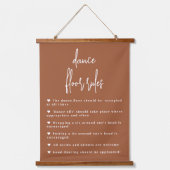 Terracotta Boho Dance Floor Rules-teken Hangend Wandkleed (Voorkant)