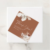 Terracotta Boho Dank u Baby shower Gift Labels (In situ)