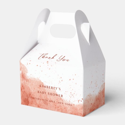 Terracotta Boho Desert Baby shower Dank u Bedankdoosjes (Voorkant Zijde)