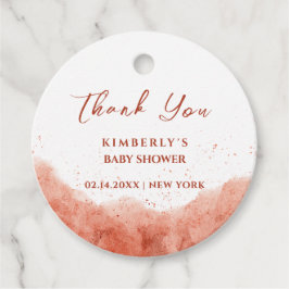 Terracotta Boho Desert Baby shower Dank u Bedankjes Labels