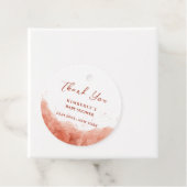 Terracotta Boho Desert Baby shower Dank u Bedankjes Labels (In situ)