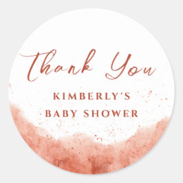 Terracotta Boho Desert Baby shower Dank u Ronde Sticker