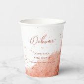 Terracotta Boho Desert Baby shower Welkom Papieren Bekers (Achterkant)