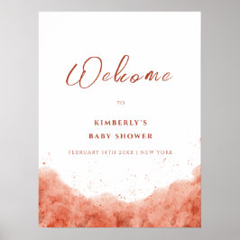 Terracotta Boho Desert Baby shower Welkom Poster
