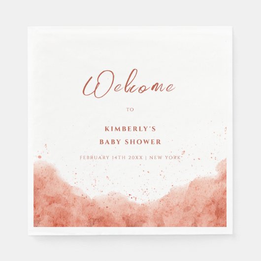 Terracotta Boho Desert Baby shower Welkom Servet (Voorkant)