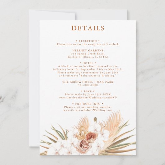 Terracotta Boho - Details uitnodiging (Voorkant)