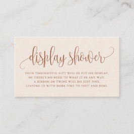Terracotta  Boho Display Shower-Kaart voor script  Plaatskaartje