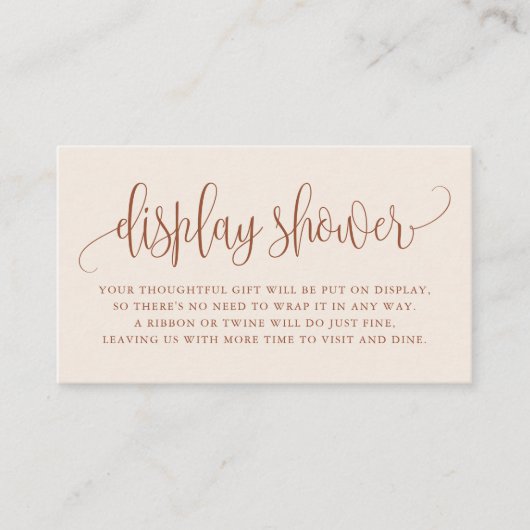 Terracotta  Boho Display Shower-Kaart voor script  Plaatskaartje (Voorkant)