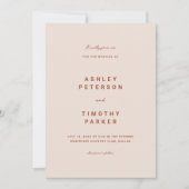 Terracotta Boho Eenvoudige Moderne Trouw  Kaart (Voorkant)