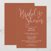 Terracotta Boho Elegant Script Vrijgezellenfeest Kaart (Voorkant / Achterkant)