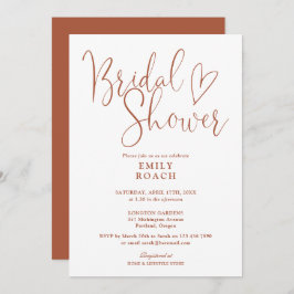 Terracotta Boho Elegant Script Vrijgezellenfeest Kaart