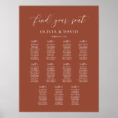 Terracotta Boho Elegante 11 tafel zitgrafiek Poster (Voorkant)