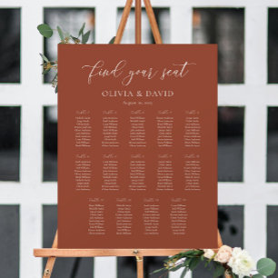 Terracotta Boho Elegante 14 Tafel Stoelenindeling Poster