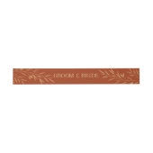 Terracotta Boho Elegante Trouw Uitnodigingen Wikkel (Vlak)
