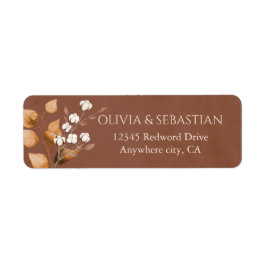 Terracotta Boho Fall Bruiloft Retouradres Label