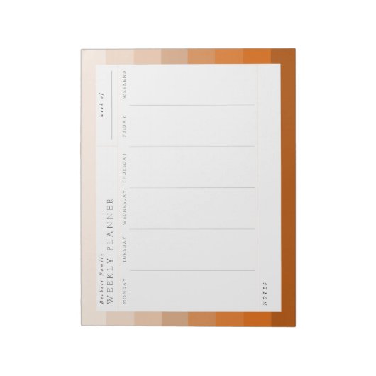 Terracotta Boho Family Weekly Planner Notepad Notitieblok (Linkerzijde)