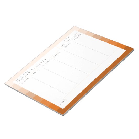 Terracotta Boho Family Weekly Planner Notepad Notitieblok (Schuin)