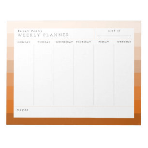 Terracotta Boho Family Weekly Planner Notepad Notitieblok