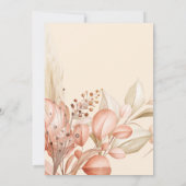 Terracotta Boho Floral 1e verjaardag uitnodiging (Achterkant)