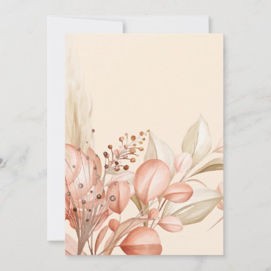 Terracotta Boho Floral 1e verjaardag uitnodiging (Achterkant)