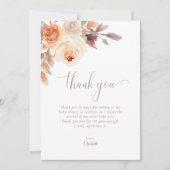 Terracotta Boho Floral Baby shower bedankje Kaart (Voorkant)