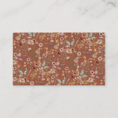 Terracotta Boho Floral Baby shower Informatiekaartje (Achterkant)