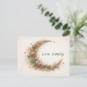Terracotta Boho Floral Crescent Moon Botanical Briefkaart (Staand voorkant)