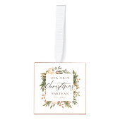 Terracotta Boho Floral Eerste Kerstmis Pas getrouw Decoratie (Voorkant)