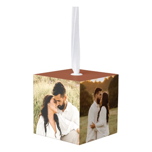 Terracotta Boho Floral Eerste Kerstmis Pas getrouw Decoratie (Achter hoekig)