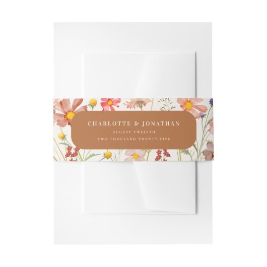 Terracotta Boho Floral Fall bruiloft Uitnodigingen Wikkel (Voorkant Voorbeeld)