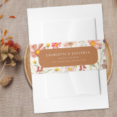 Terracotta Boho Floral Fall bruiloft Uitnodigingen Wikkel