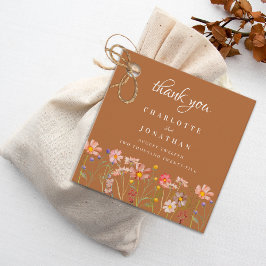 Terracotta Boho Floral Fall Wedding Dank u Bedankjes Labels