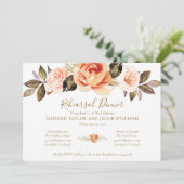 Terracotta Boho Floral Fall Wedding Rhearsal Kaart (Staand voorkant)