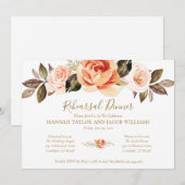 Terracotta Boho Floral Fall Wedding Rhearsal Kaart (Voorkant / Achterkant)