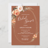 Terracotta Boho Floral Herfst Vrijgezellenfeest Kaart (Voorkant)