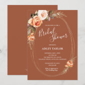 Terracotta Boho Floral Herfst Vrijgezellenfeest Kaart (Voorkant / Achterkant)