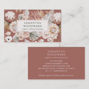 Terracotta Boho Floral Kleding Branding Visitekaartje