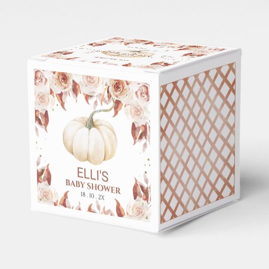 Terracotta Boho Floral Little Pumpkin Baby shower Bedankdoosjes (Voorkant Zijde)