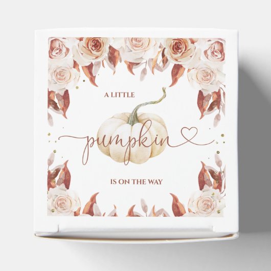 Terracotta Boho Floral Little Pumpkin Baby shower Bedankdoosjes (Bovenkant)