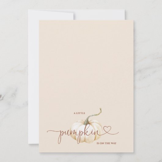 Terracotta Boho Floral Little Pumpkin Baby shower Kaart (Achterkant)