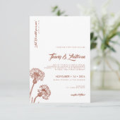Terracotta Boho Floral Muslim Wedding Invitation Kaart (Staand voorkant)