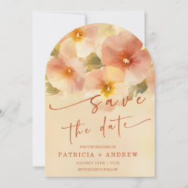 Terracotta Boho Floral Save The Date Kaart