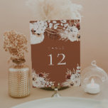 Terracotta Boho Floral Table Number Kaart<br><div class="desc">Ons elegante trouwlijstnummer is de perfecte manier om je trouwdag aan je gasten aan te kondigen. Elke kaart bevat ingewikkelde florale design en prachtige typografie in neutrale kleuren, zoals terracotta, beige en oortige tinten. Ze zijn gedrukt op hoogwaardige kaarten en zullen zeker indruk maken op je gasten en de toon...</div>