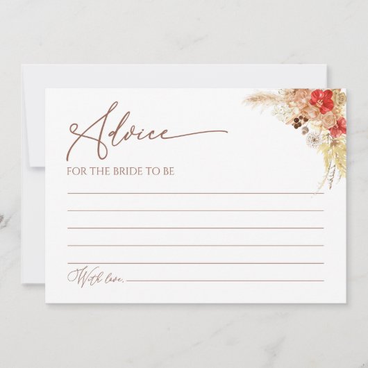 Terracotta Boho Floral Vrijgezellenfeest Advies Ka Kaart (Voorkant)