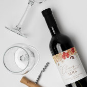 Terracotta Boho Floral Vrijgezellenfeest Wijnlabel Wijn Etiket