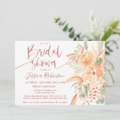 Terracotta boho floral waterverf vrijgezellenfeest kaart (Staand voorkant)